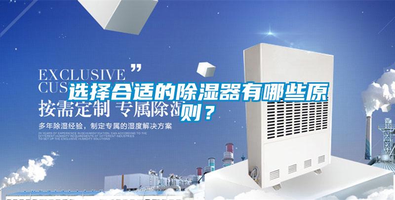 選擇合適的除濕器有哪些原則？